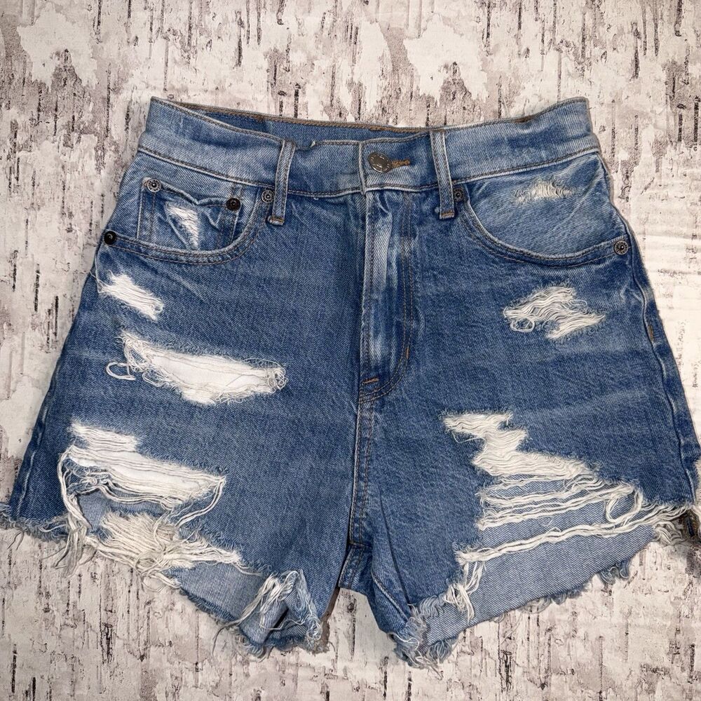 American Eagle Highest Rise 90’s Boyfriend Short Distressed Denim Jean Shorts 00